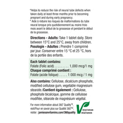 Packaging image of Jamieson Folic Acid 1 mg 100 tablets