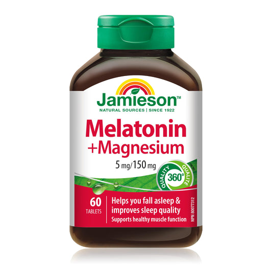 Jamieson Melatonin with Magnesium bottle front view