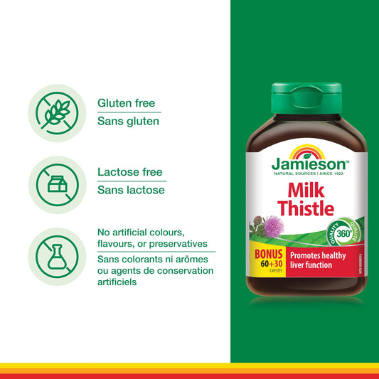 Close-up of Jamieson Milk Thistle Liver packaging