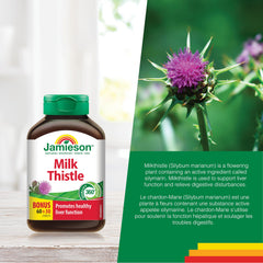 Back label view of Jamieson Milk Thistle bottle
