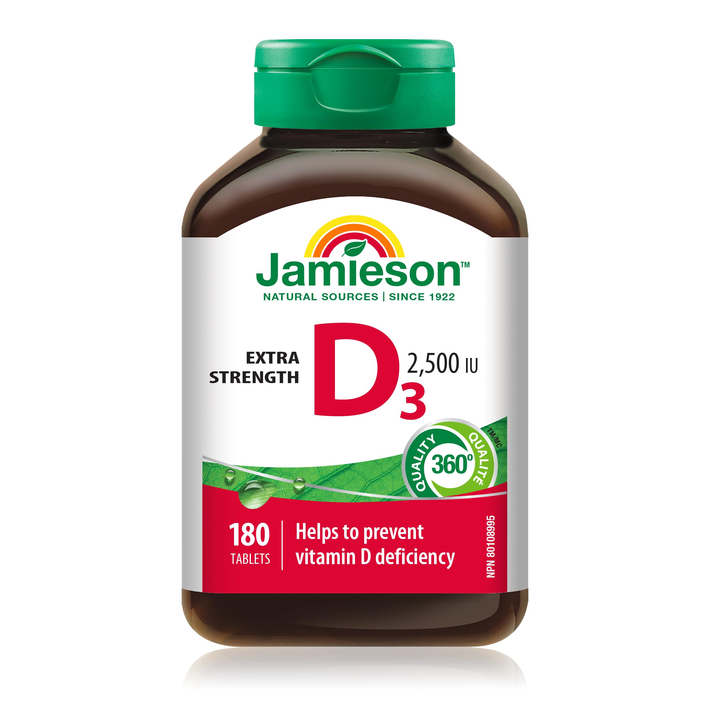 Jamieson Vitamin D3 2500 IU bottle front label