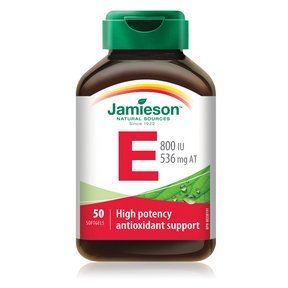 Jamieson Vitamin E 800 IU bottle - 50 softgels