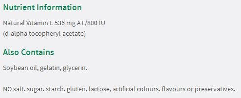 Label detail: Jamieson Vitamin E 800 IU - 50 softgels