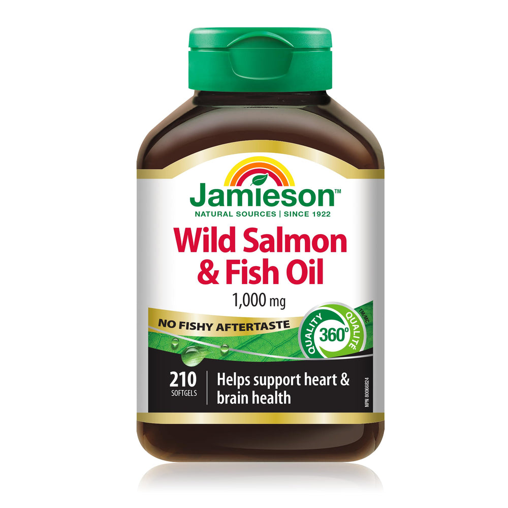 Jamieson Wild Salmon & Fish Oil 210 SoftGels bottle