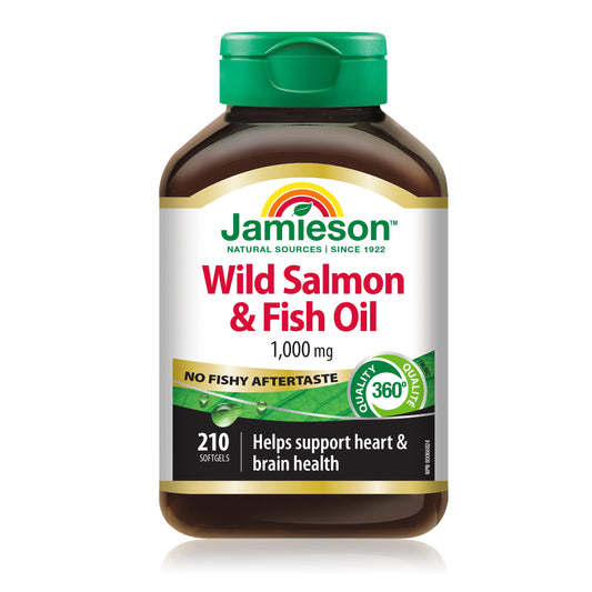 Jamieson Wild Salmon & Fish Oil 210 SoftGels bottle