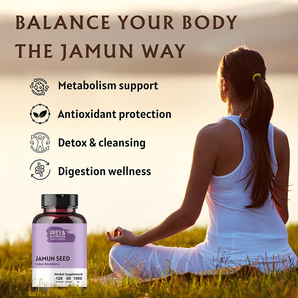 Close-up of Jamun seed capsules 1000mg