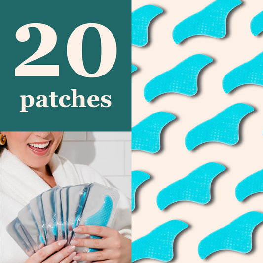 Close-up of silicone forehead wrinkle patches