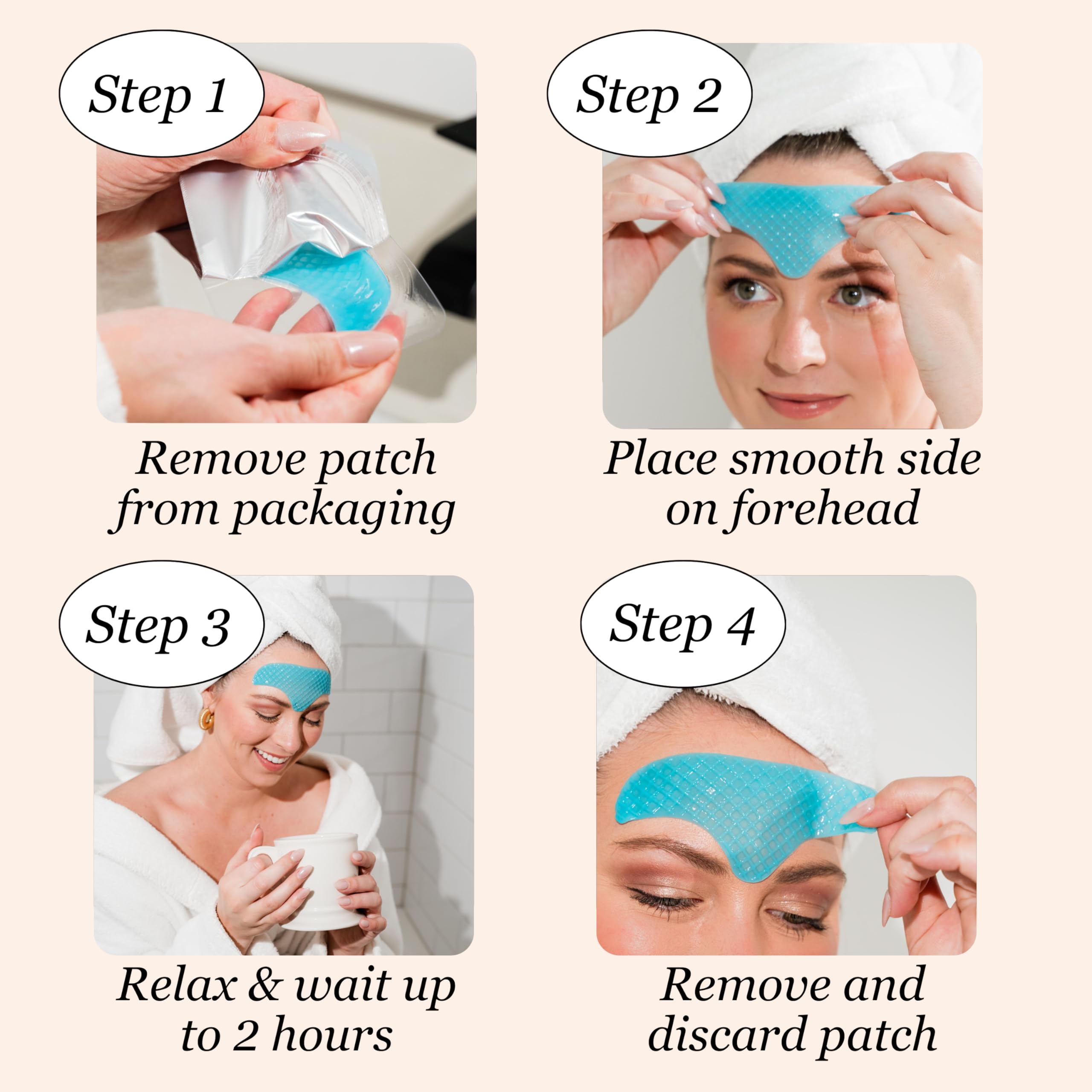 Illustration of ingredients: collagen, hyaluronic acid and centella asiatica
