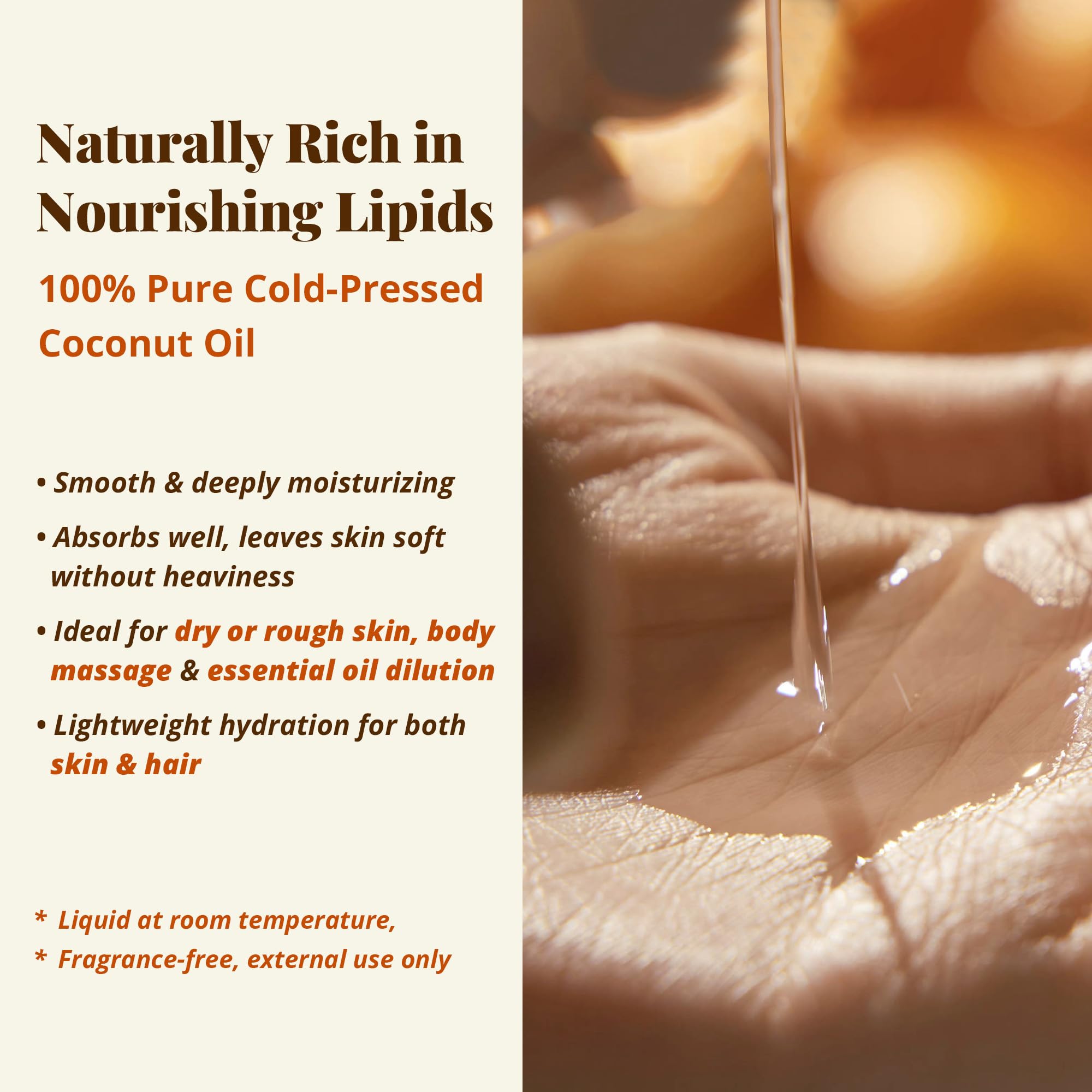 Pump bottle of JANICORN virgin coconut oil unscented