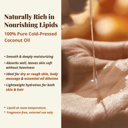 Pump bottle of JANICORN virgin coconut oil unscented