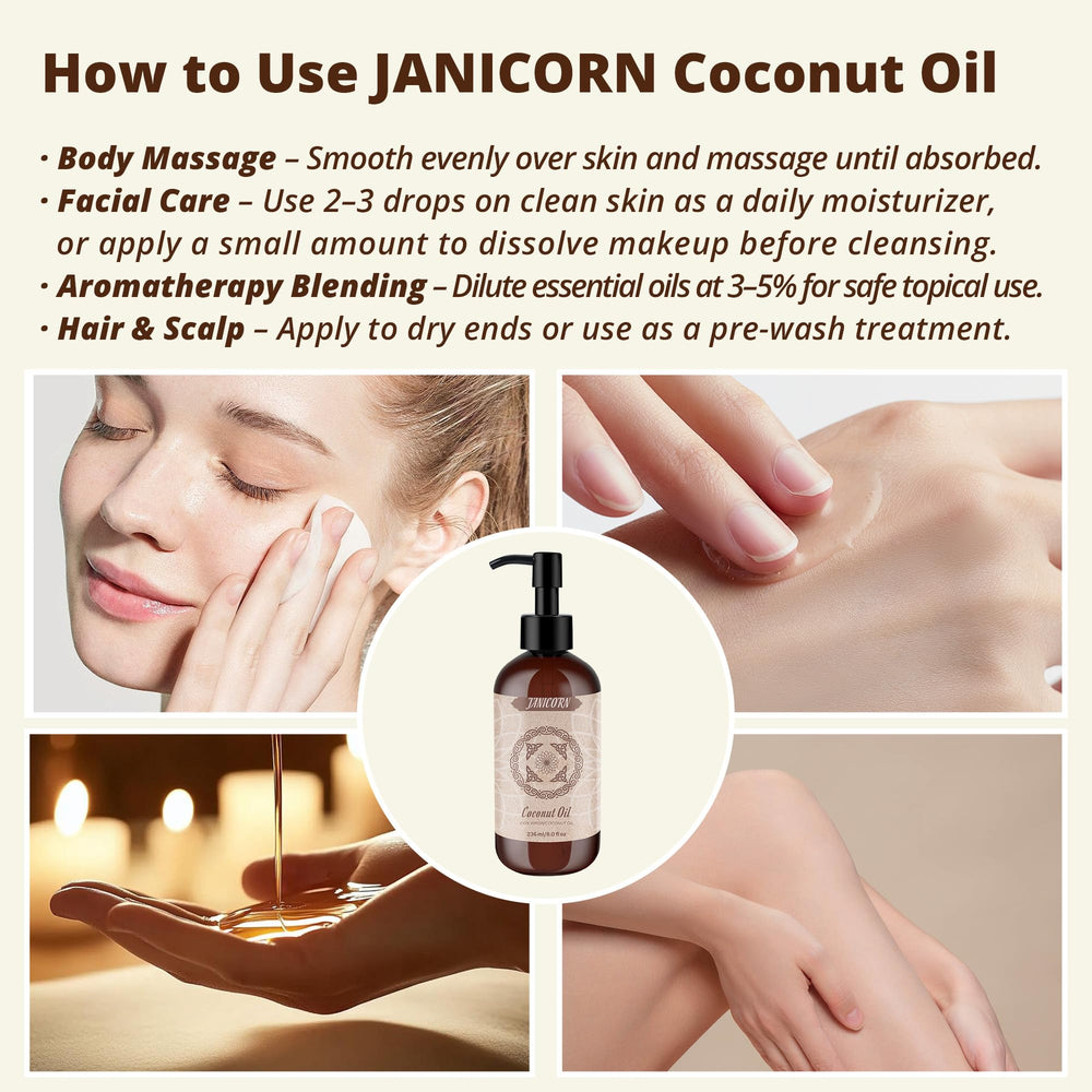Multi-use coconut oil for skin, face, body and hair