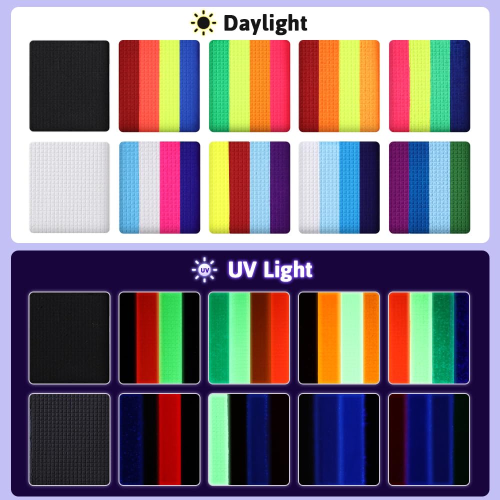 Eight-color rainbow palette plus black and white expands creative possibilities.