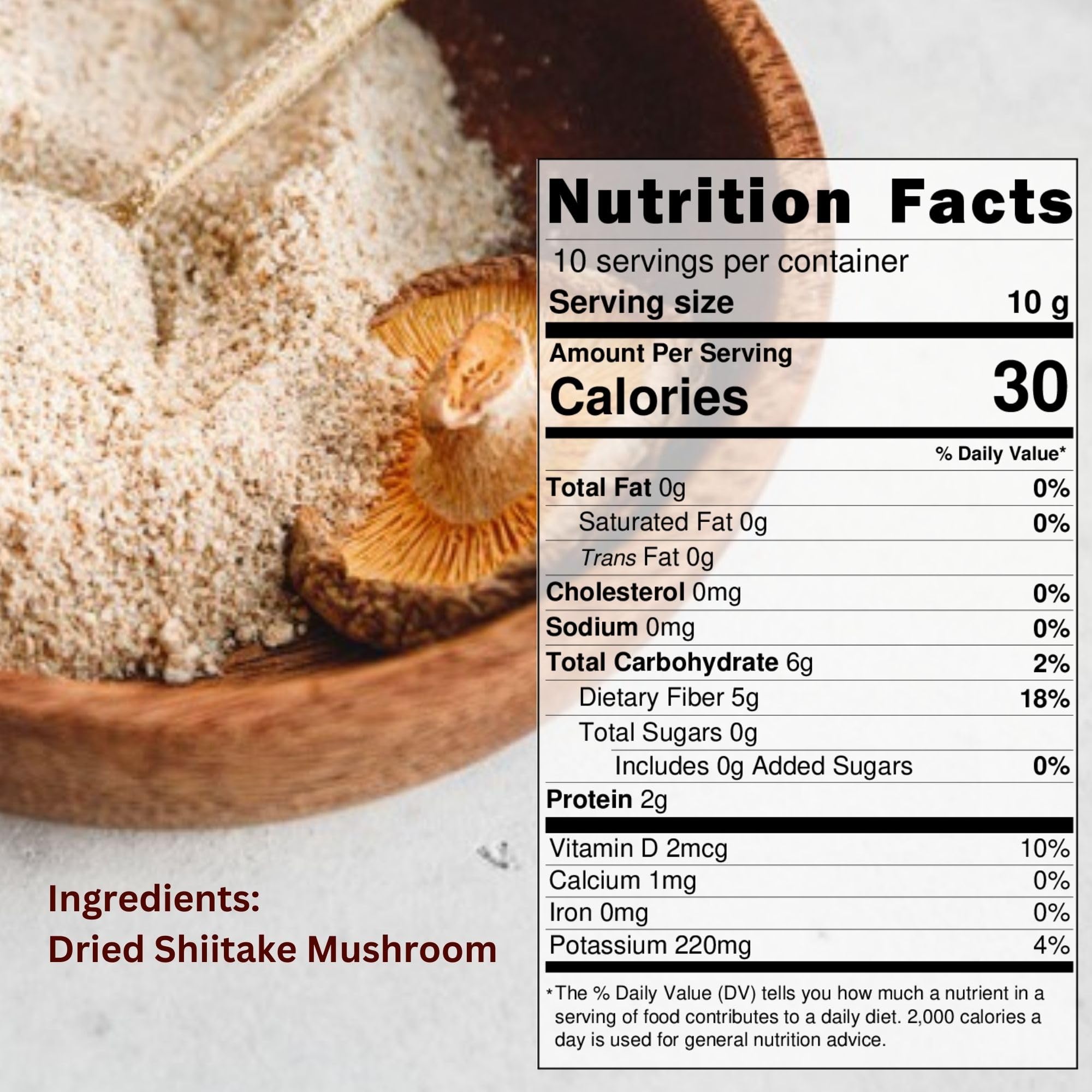 Resealable pouch containing shiitake umami powder