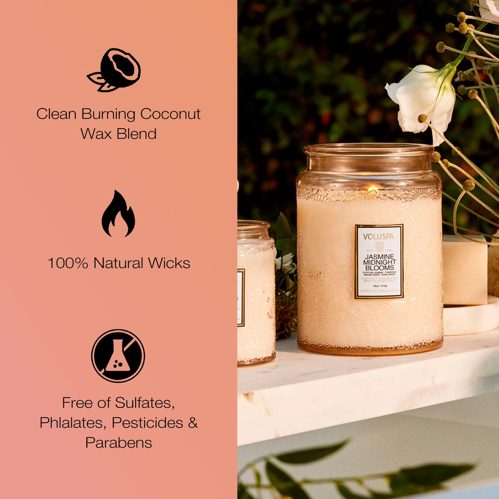 Elegant Japonica Collection candle displayed on a clean surface