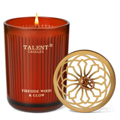 8.4oz natural soy jar candle with fireside wood glow
