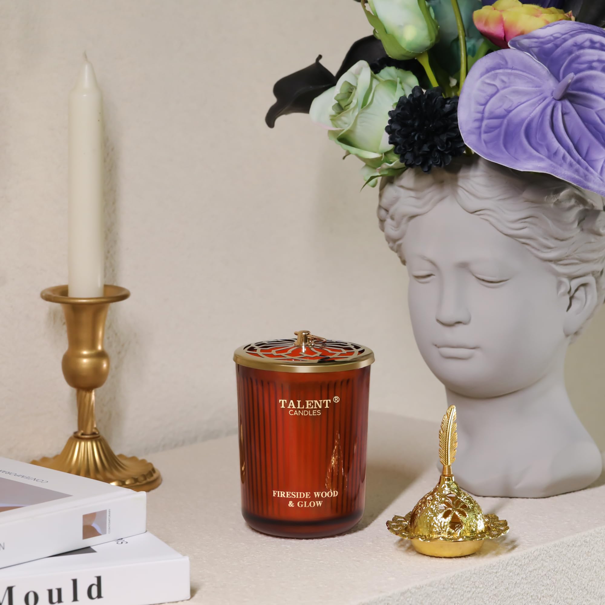Six-fragrance collection display for Talent Candles