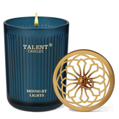 8.4oz natural soy jar candle Midnight Lights with laser-engraved lid