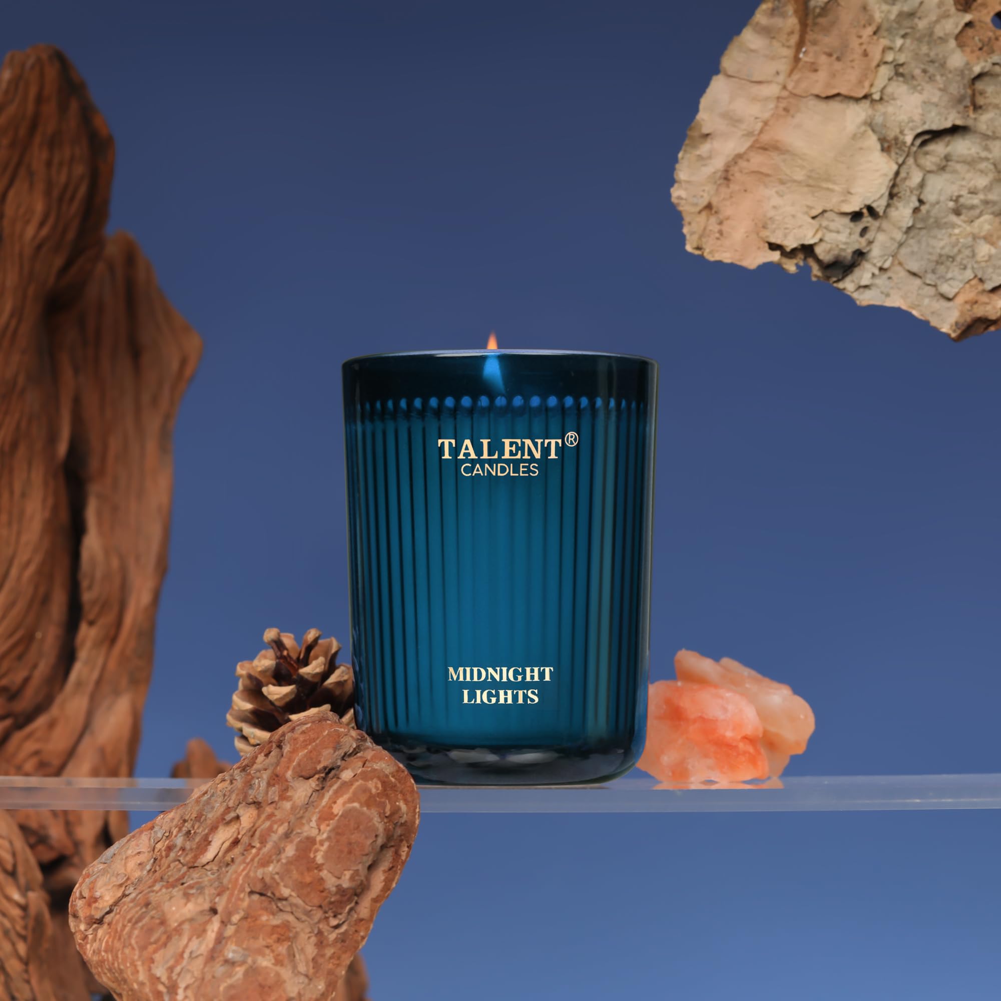 Candle in a home decor setting for romantic or self-care moments