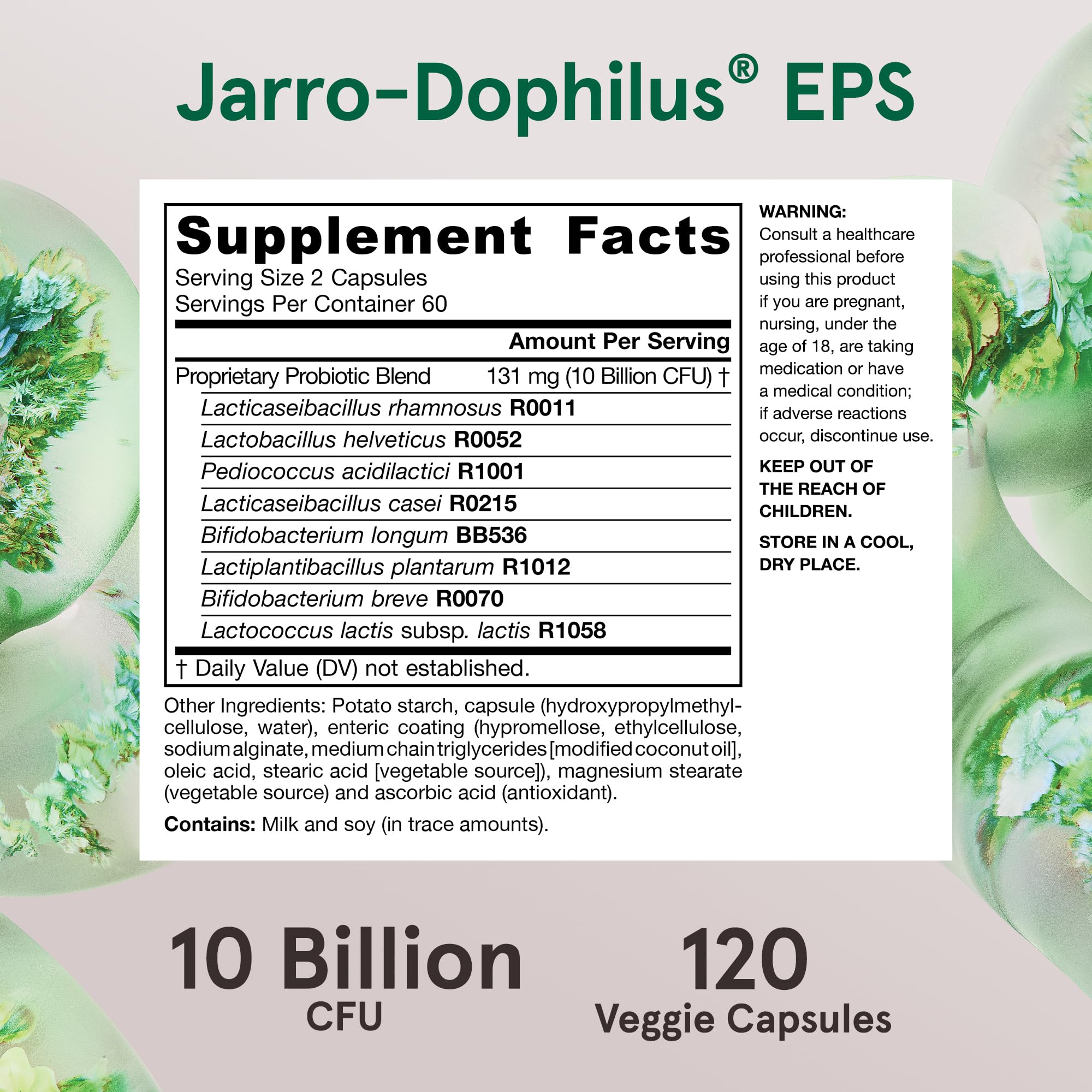 Side view of Jarro-Dophilus EPS bottle