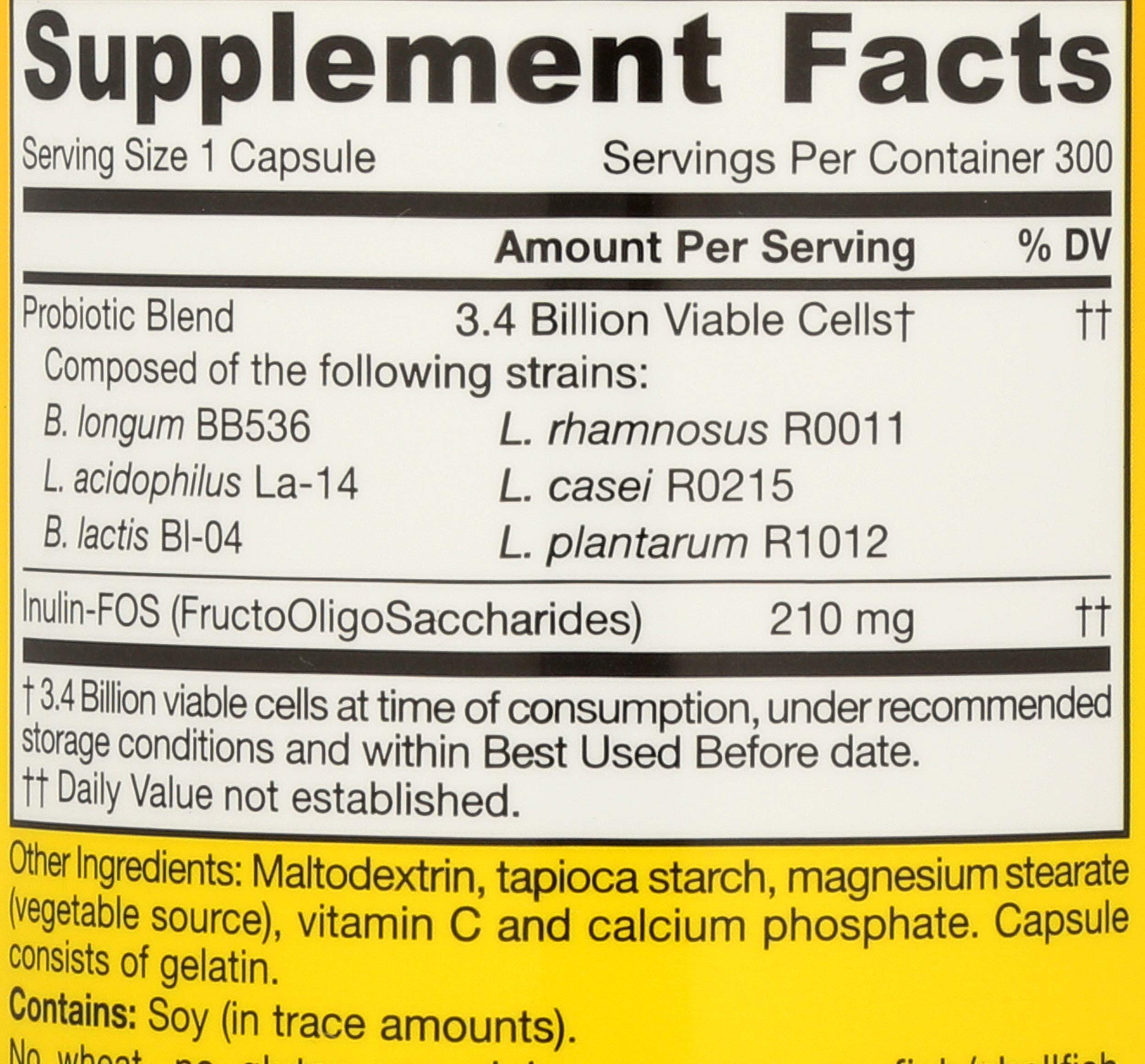 Close-up of probiotic capsules