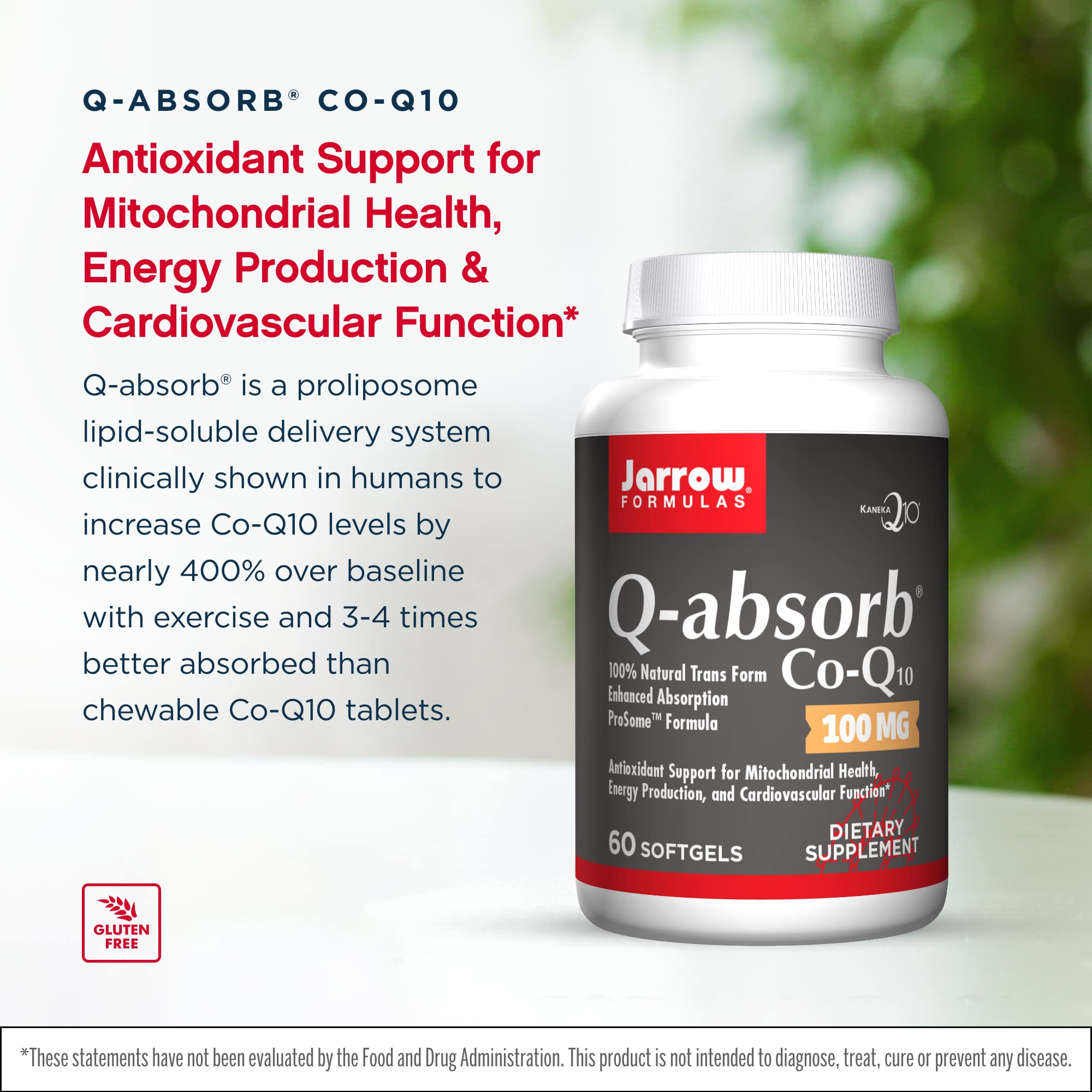 Label showing Q-Absorb Co-Q10 100 mg packaging