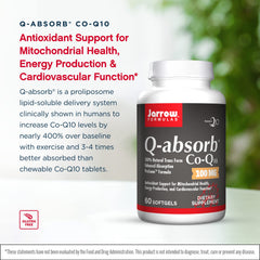 Label showing Q-Absorb Co-Q10 100 mg packaging