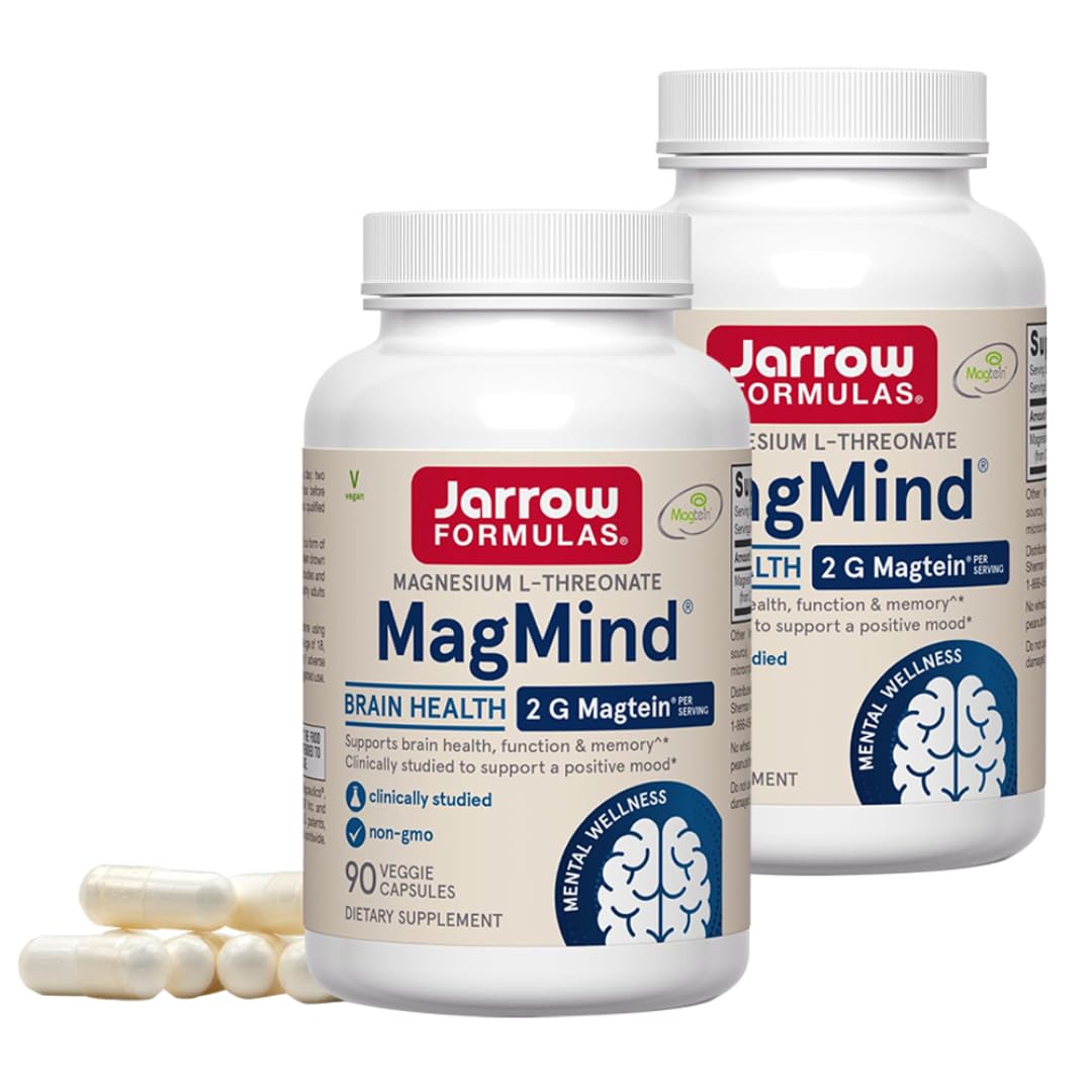 Jarrow MagMind 2-pack bottle with Magtein magnesium L-threonate