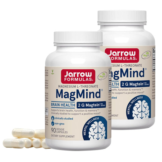 Jarrow MagMind 2-pack bottle with Magtein magnesium L-threonate