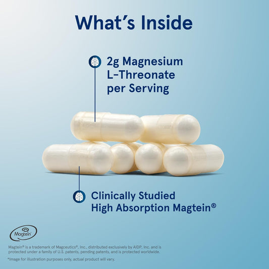 MagMind Magtein magnesium L-threonate label showing 2 g per serving