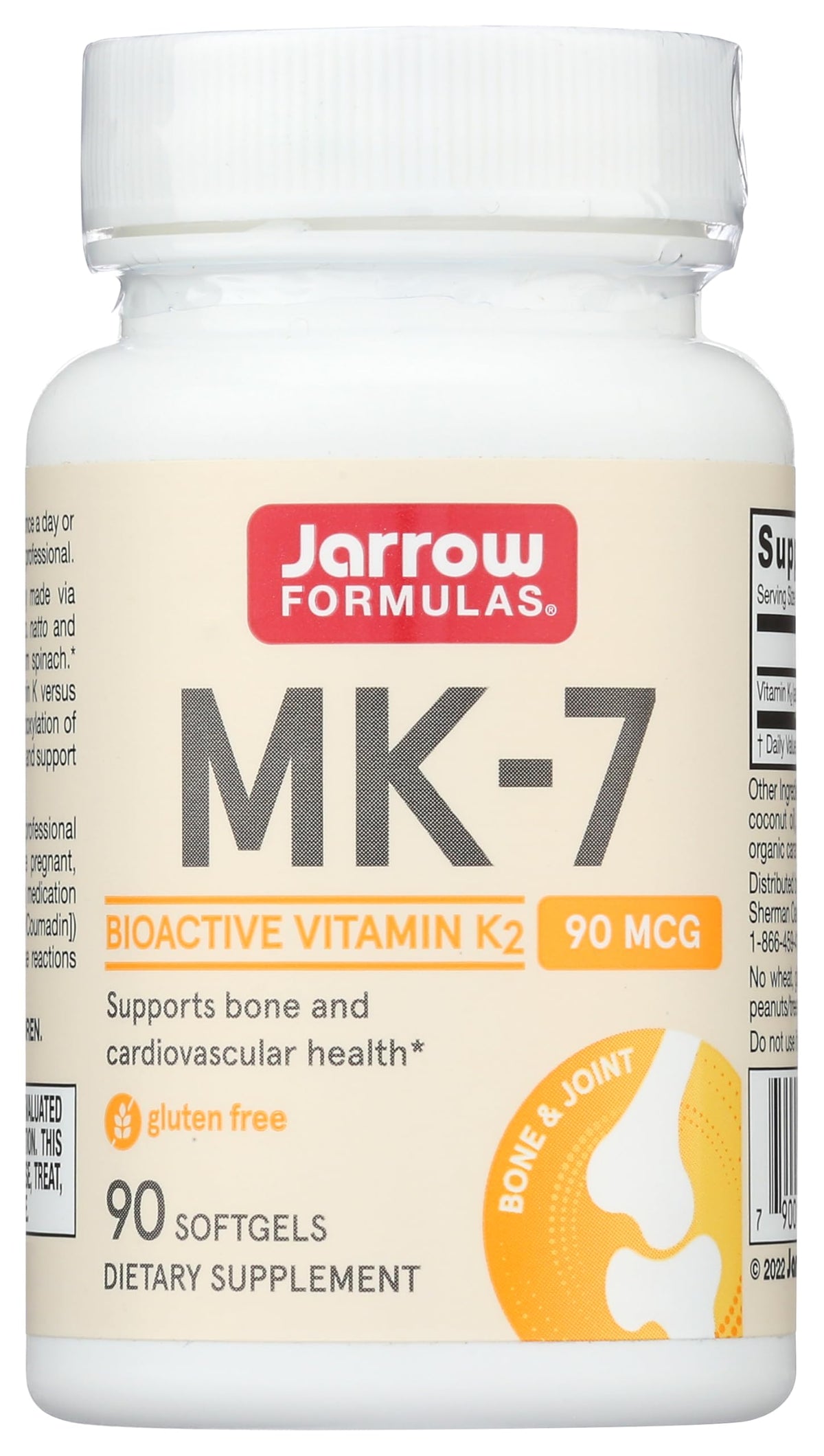 Jarrow Formulas MK-7 90 mcg softgels bottle front view