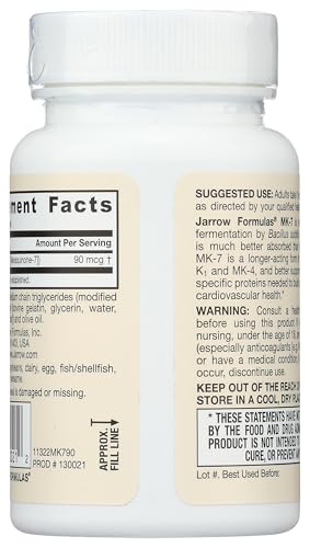 Close-up of MK-7 softgels bottle label