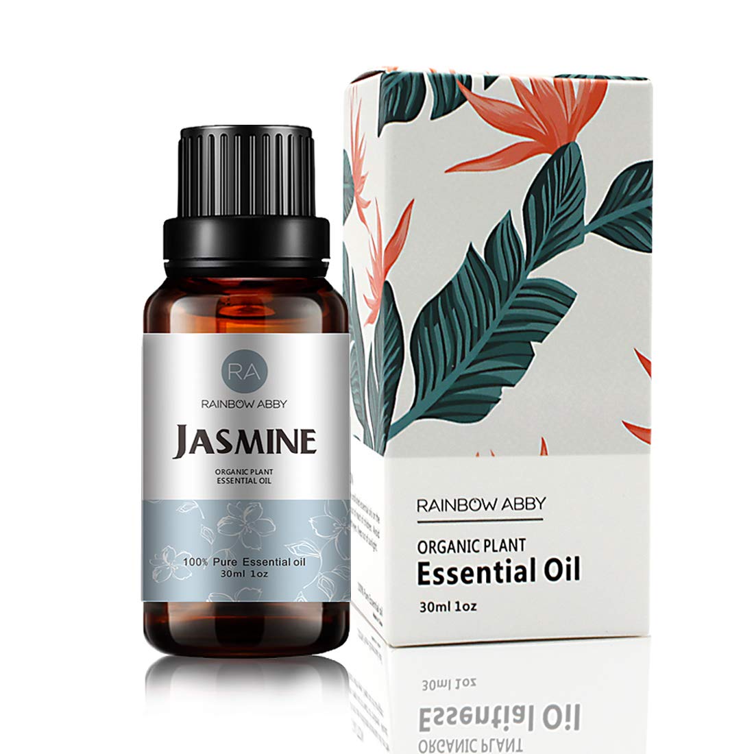 Yoga setup with diffuser releasing jasmine fragrance