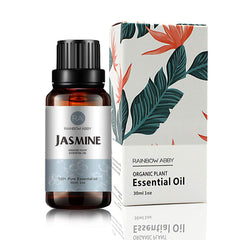 Yoga setup with diffuser releasing jasmine fragrance