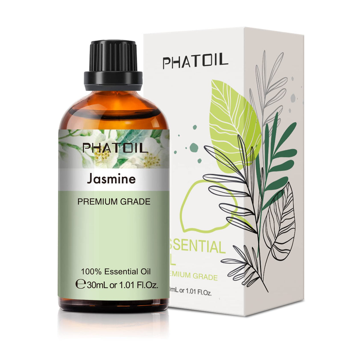Jasmine essential oil 30ml bottle with built-in dropper