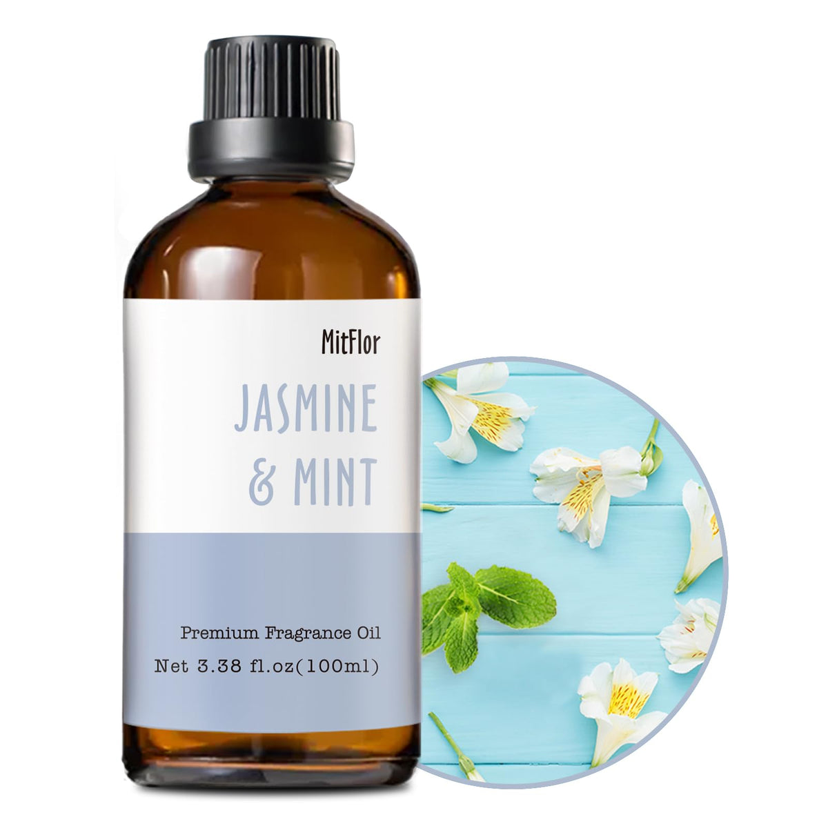 Jasmine & Mint Fragrance Oil 100ml front view