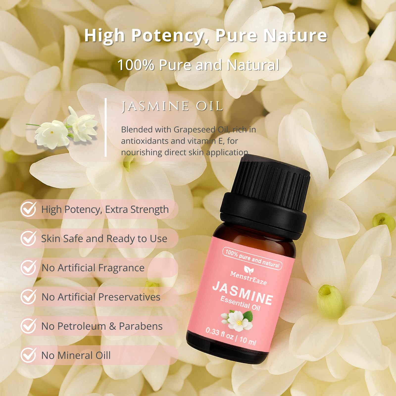 Jasmine essential oil used in a diffuser for aroma