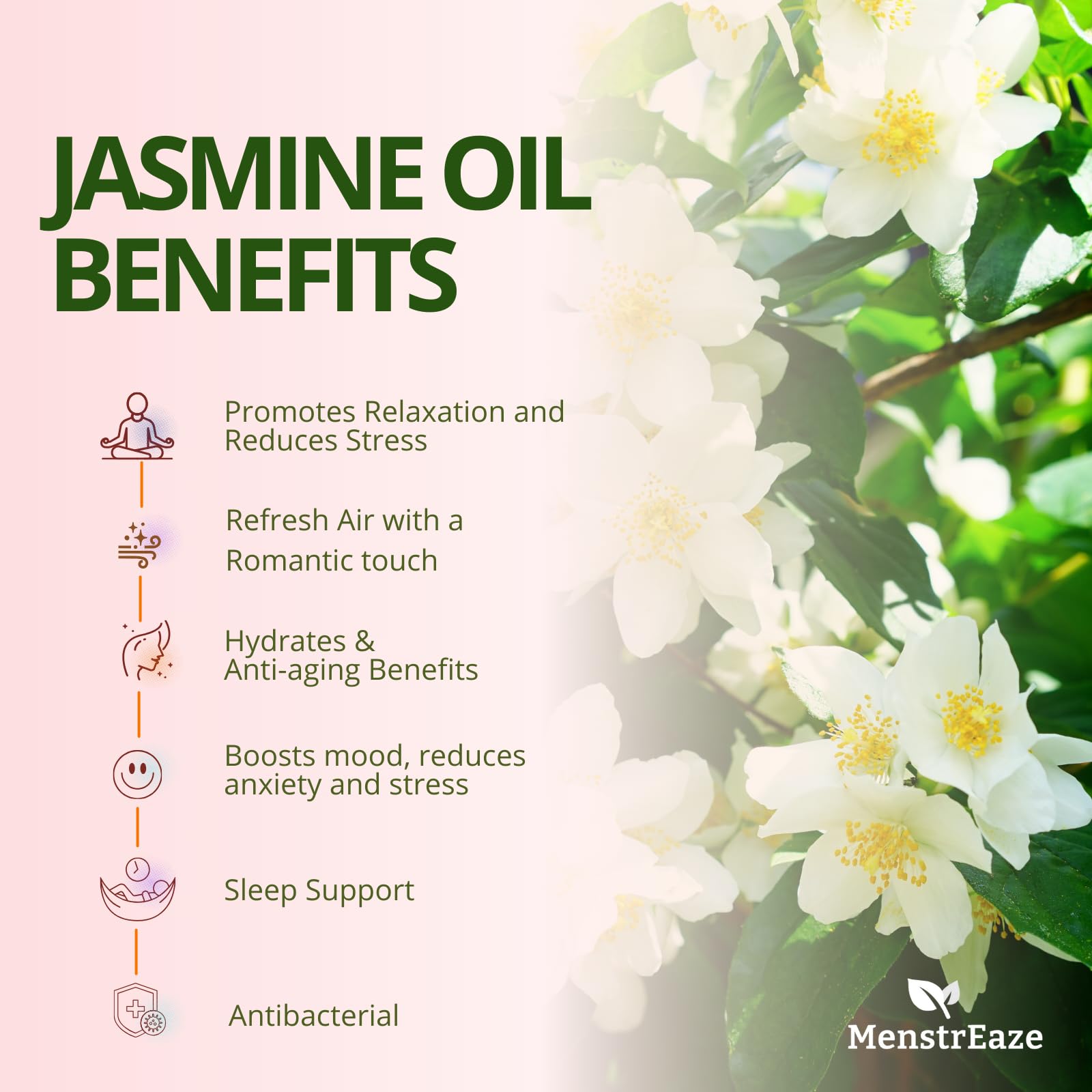 Jasmine essential oil blended with conditioner for hair care