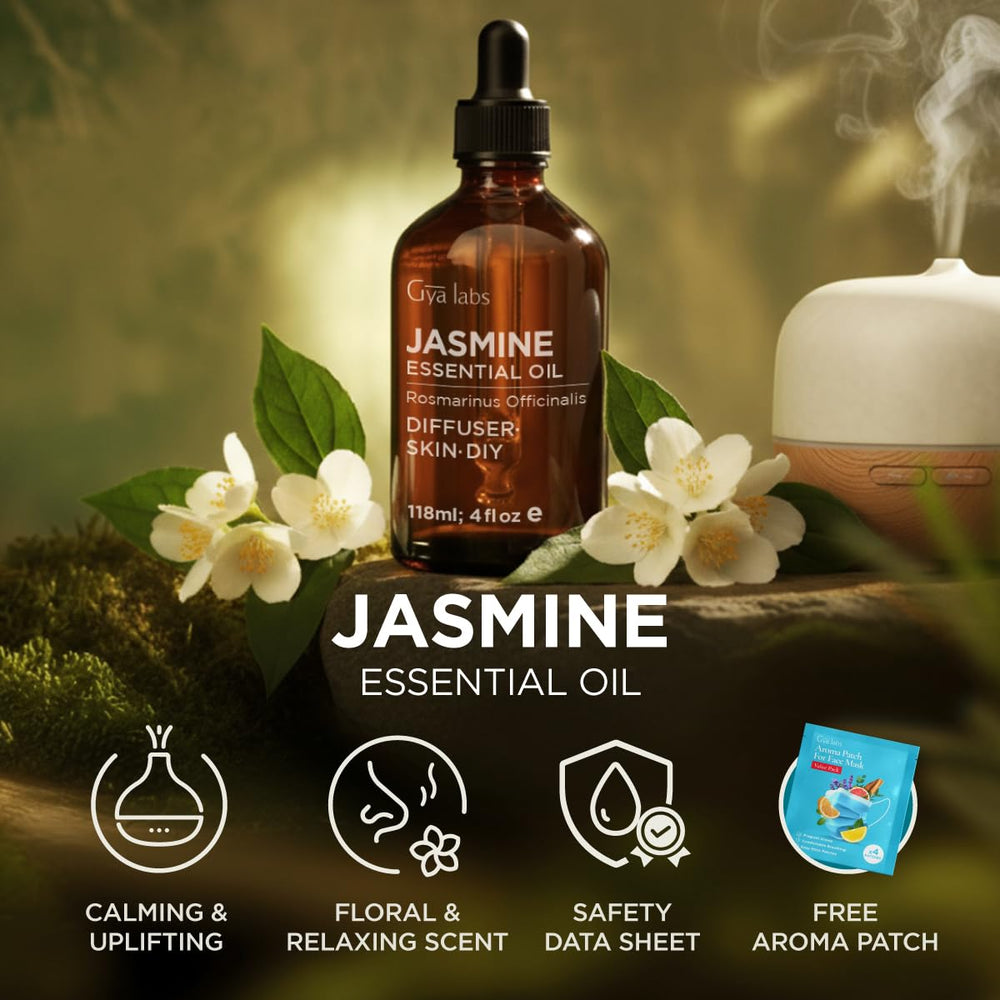 Hair care with jasmine essential oil diluted in carrier oil