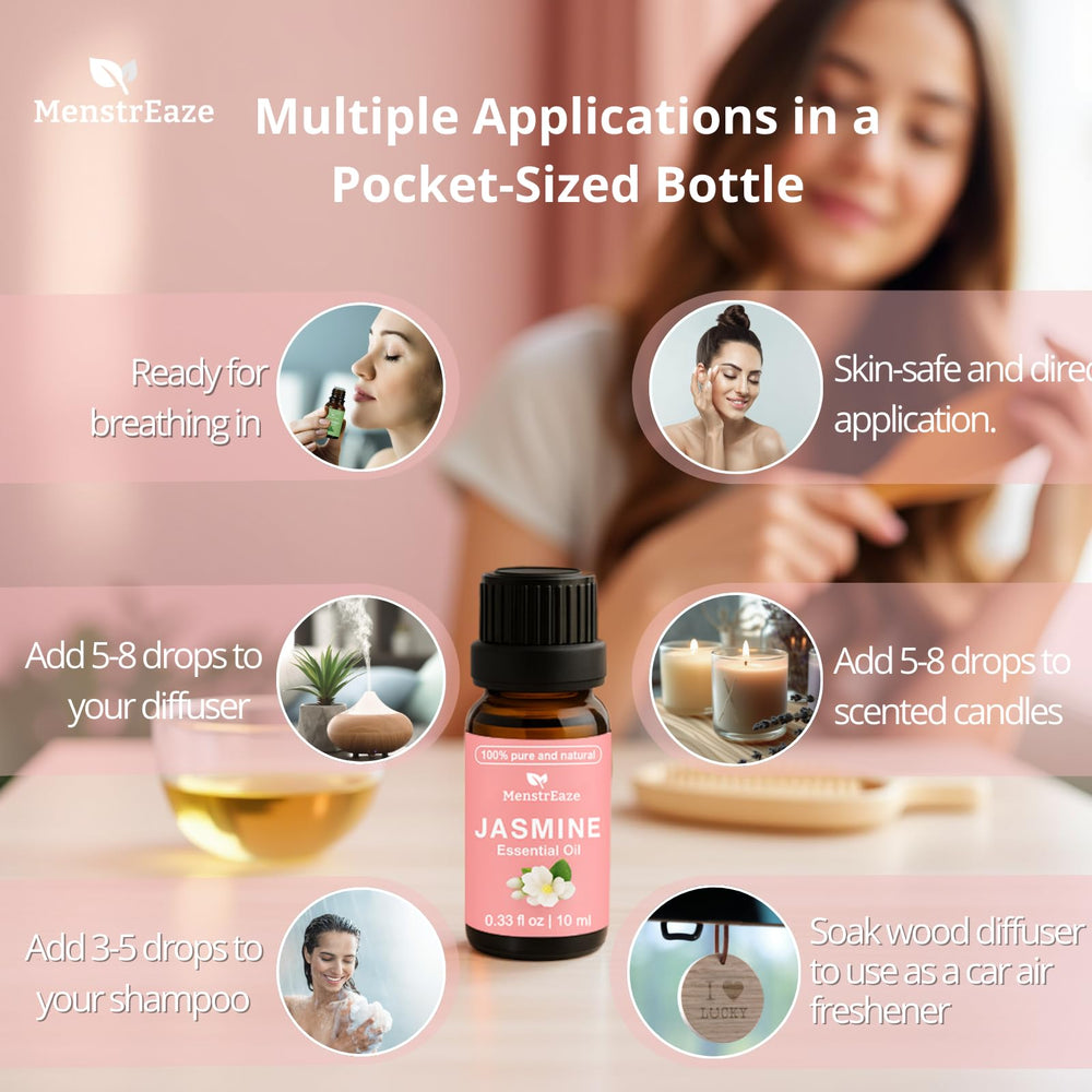 Jasmine oil applied to skin for hydration and glow
