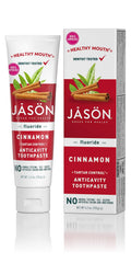 Packaging of Jason Healthy Mouth Toothpaste with Fluoride 4.2 oz