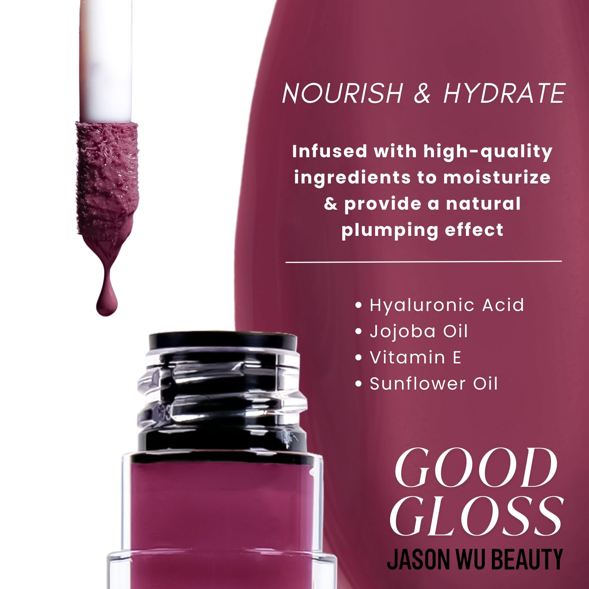 Jason Wu Good Gloss Raspberry Sorbet applicator applies precisely.
