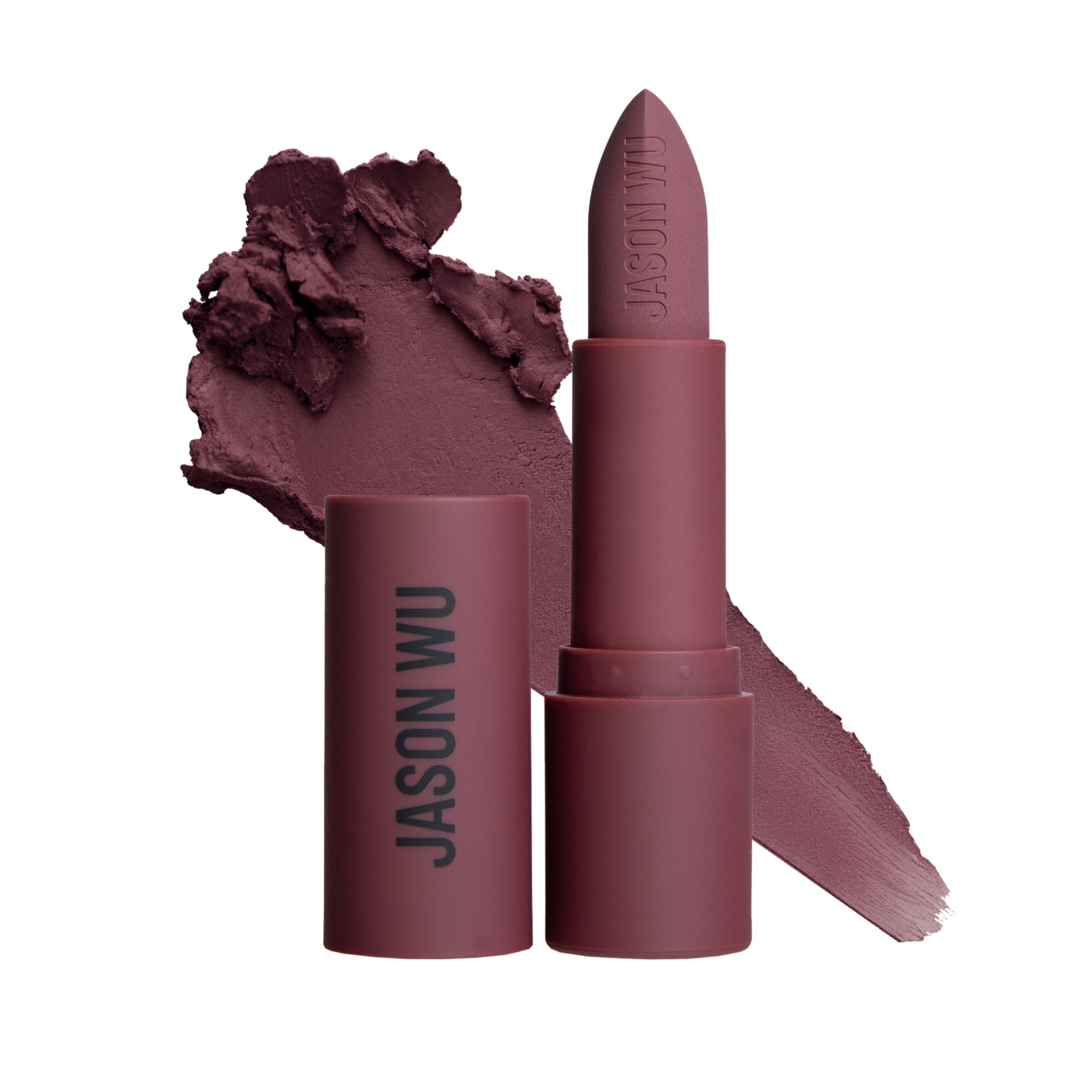 Jason Wu Hot Fluff lipstick application shows a smooth, weightless matte finish on lips.