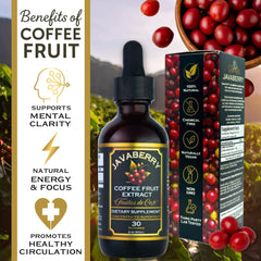 Close-up of Javaberry Coffee Fruit Extract liquid in a dropper