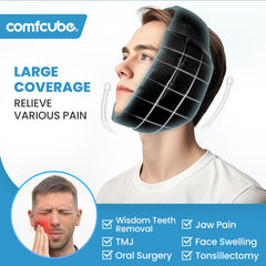 Close-up of jaw cooling with ice pack