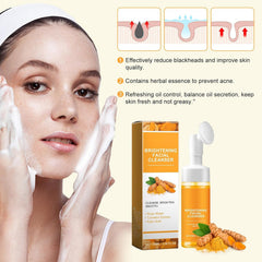 Jaysuing Turmeric Face Wash ingredient swirl featuring turmeric, rose, and lemon.