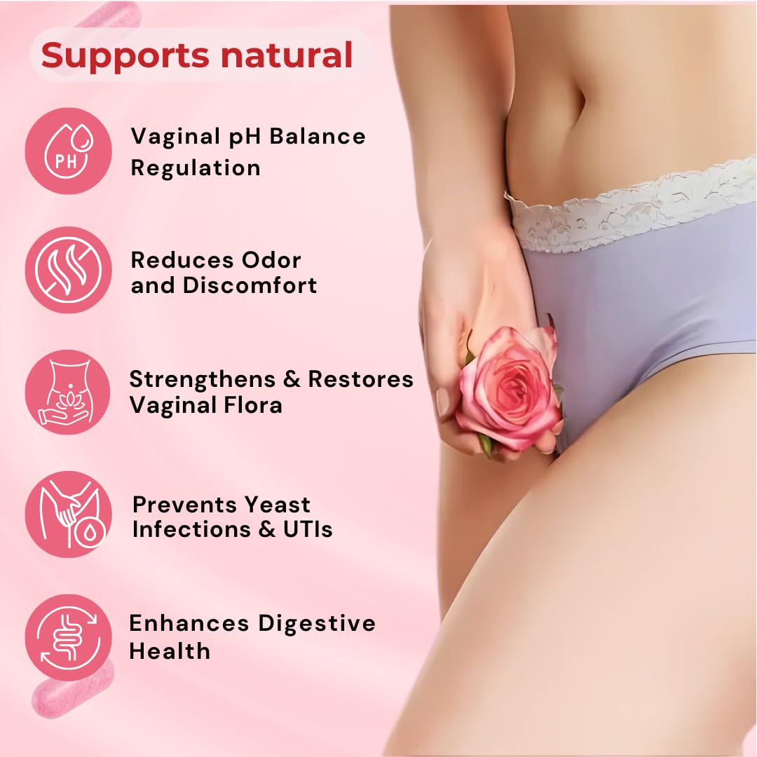 Concept illustrating vaginal pH balance with probiotic support
