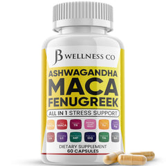 Hero image of JB Wellness Co. Ashwagandha Maca Fenugreek Tongkat Ali and Ginseng 60-count