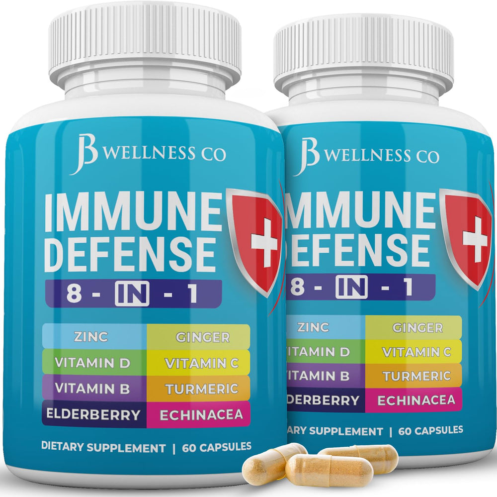 JB Wellness Co Immune Support 8-in-1 capsules bottle with 2-pack packaging