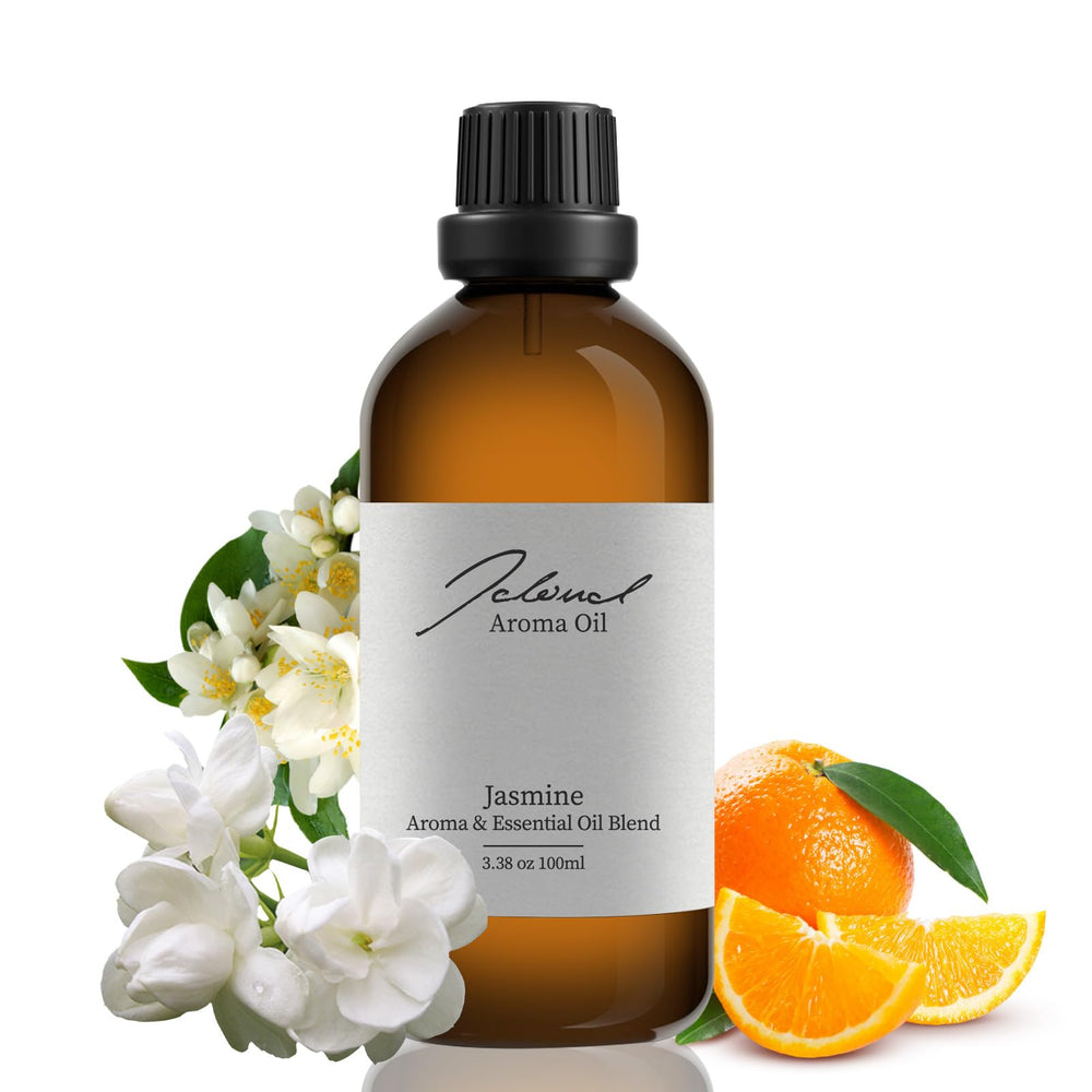 JCLOUD Jasmine essential oil bottle pour for calming diffuser rituals.