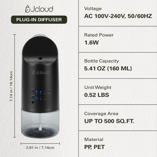 Wall outlet diffuser plugged in, black finish
